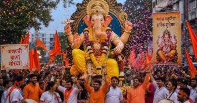 पुण्यात गणेशोत्सव 2026 निमित्त सजलेला गणपती मंडप